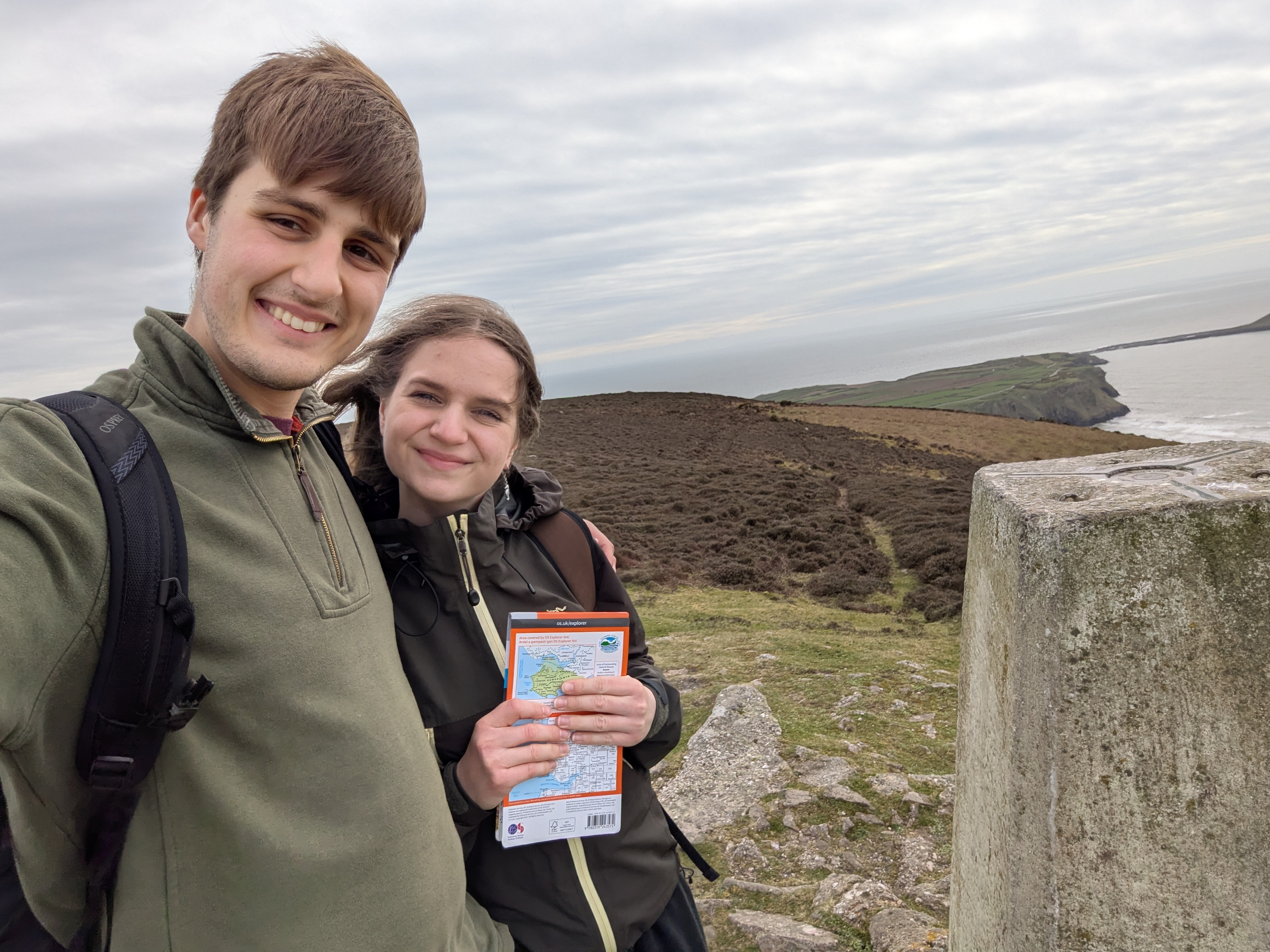 A photo of Leo and Grace at the top of the Beacon